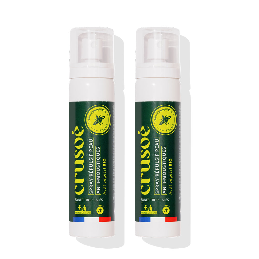 Pack de 2 sprays anti-moustiques 75ml naturels et très efficace contre les piqures de moustique, dont le moustique tigre